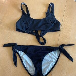 Prana Black Ribbed Swimsuit